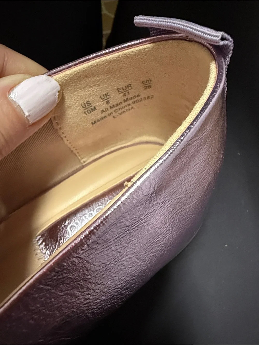 Franco Sarto Metallic Plum Leather Ballet Flats